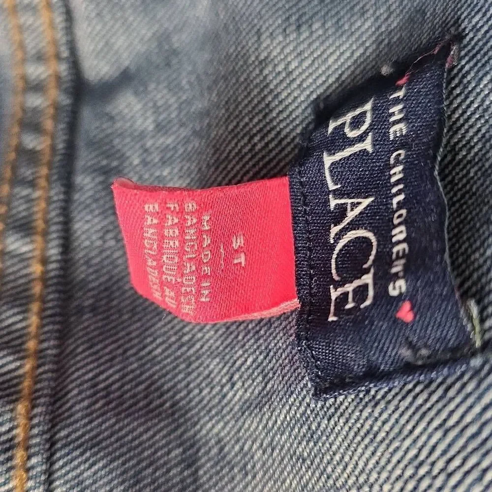 The Children's Place Girls Size 5T Blue Jean Snap Front Button-Down Jacket